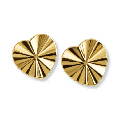 Brinco de Coração com Vinco Banhado a Ouro