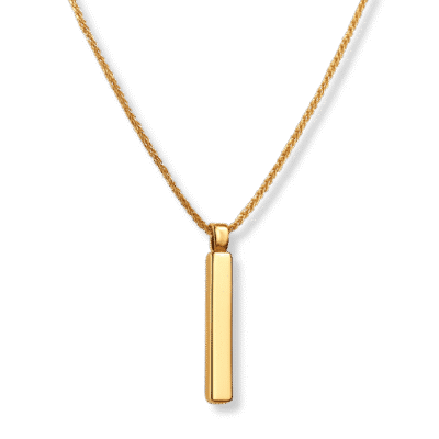 Colar Liso com Pingente Palito Banhado a Ouro