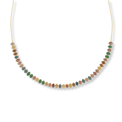 Colar Banhado Riviera Pedras Grandes Coloridos