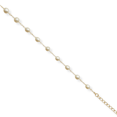 Pulseira de Pérolas e Banho de Ouro 18K