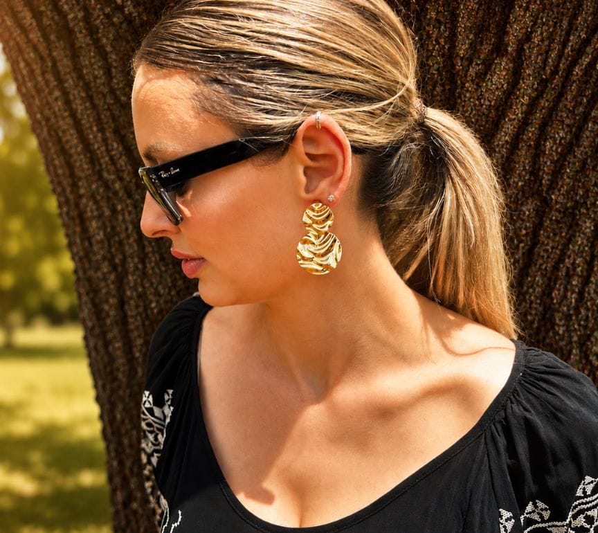 Brinco circular banhado a ouro
